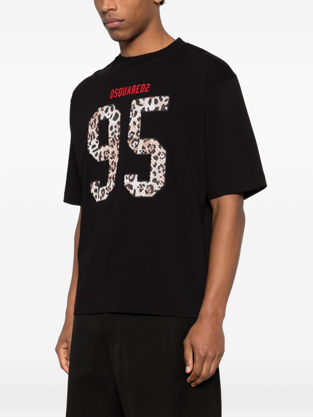 Dsquared2 Men's Black T-shirt Number 95 - Dipierro