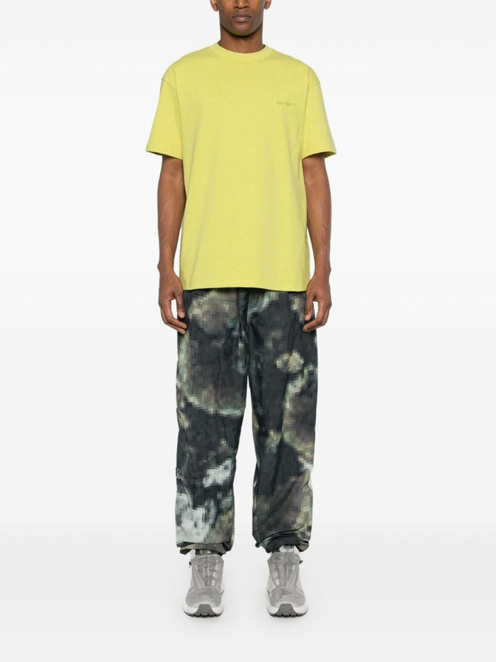 Carhartt WIP T-shirt Giallo Uomo Ricamo Micro Logo 1