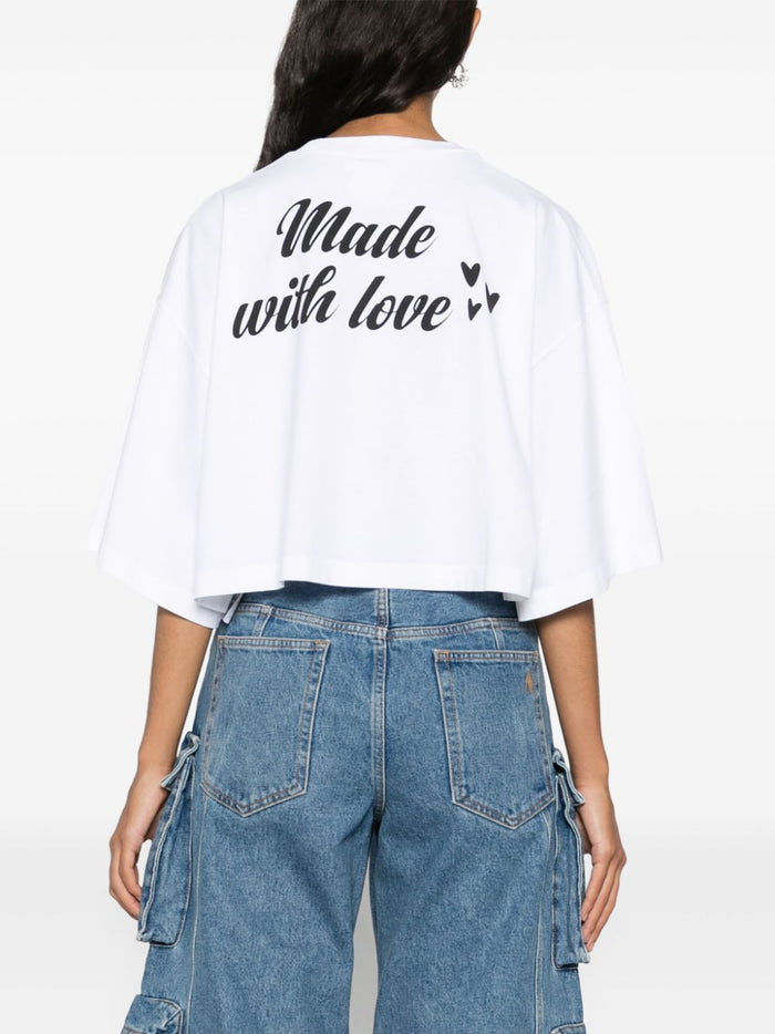 Dsquared2 Women's White T-shirt Made With Love 3