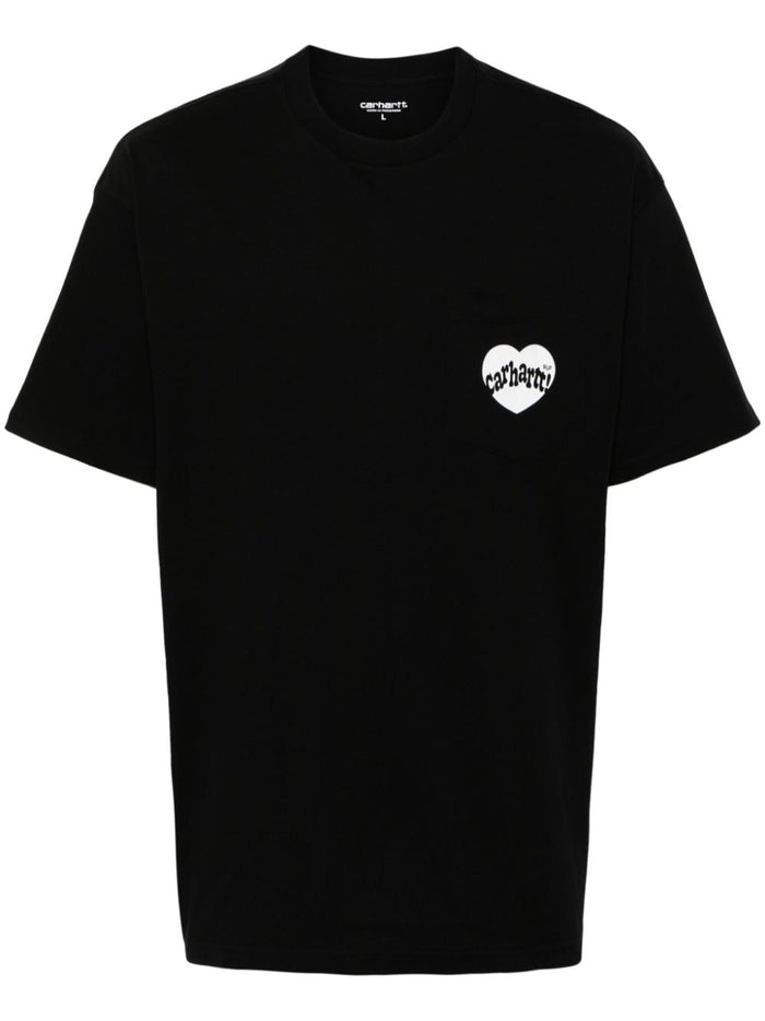 Carhartt Black Men's T-shirt Pocket with Heart Logo 5