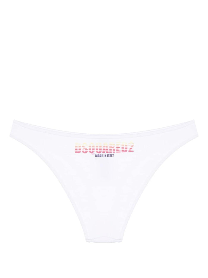 Dsquared2 Slip Bianco Donna Stampa Logo Posteriore 2