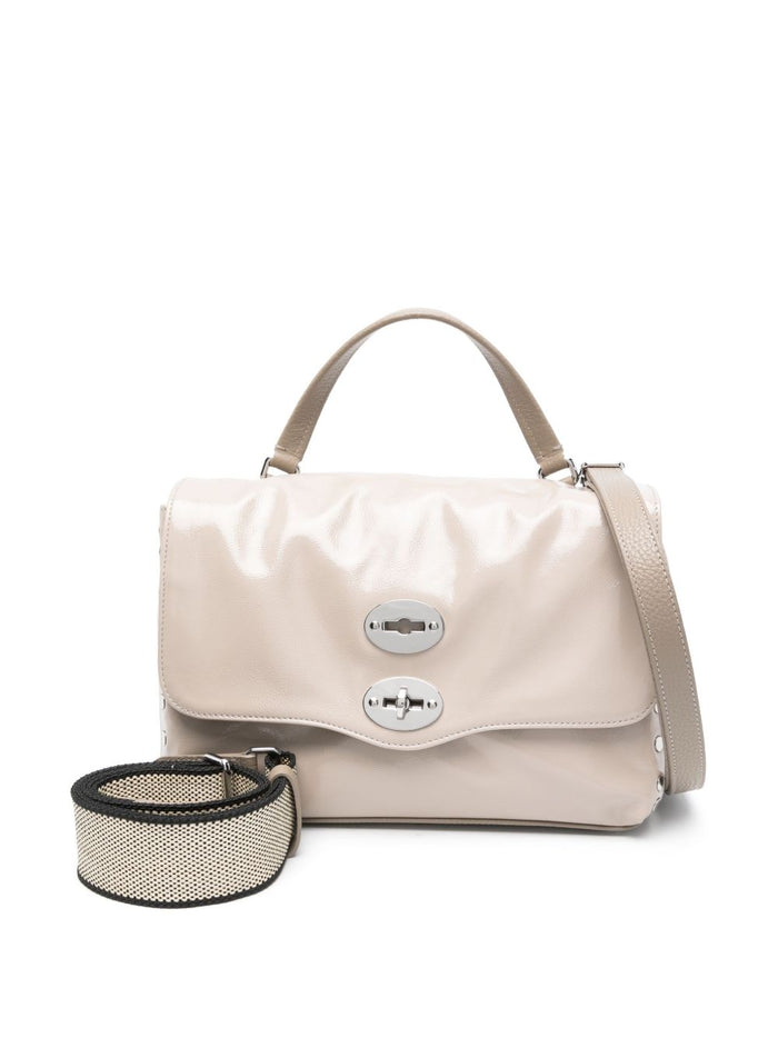 Zanellato Damen Beige Postman Bag Tucked Shiny Small 2