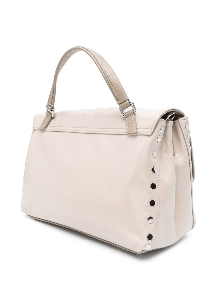 Zanellato Damen Beige Postman Bag Tucked Shiny Small 5