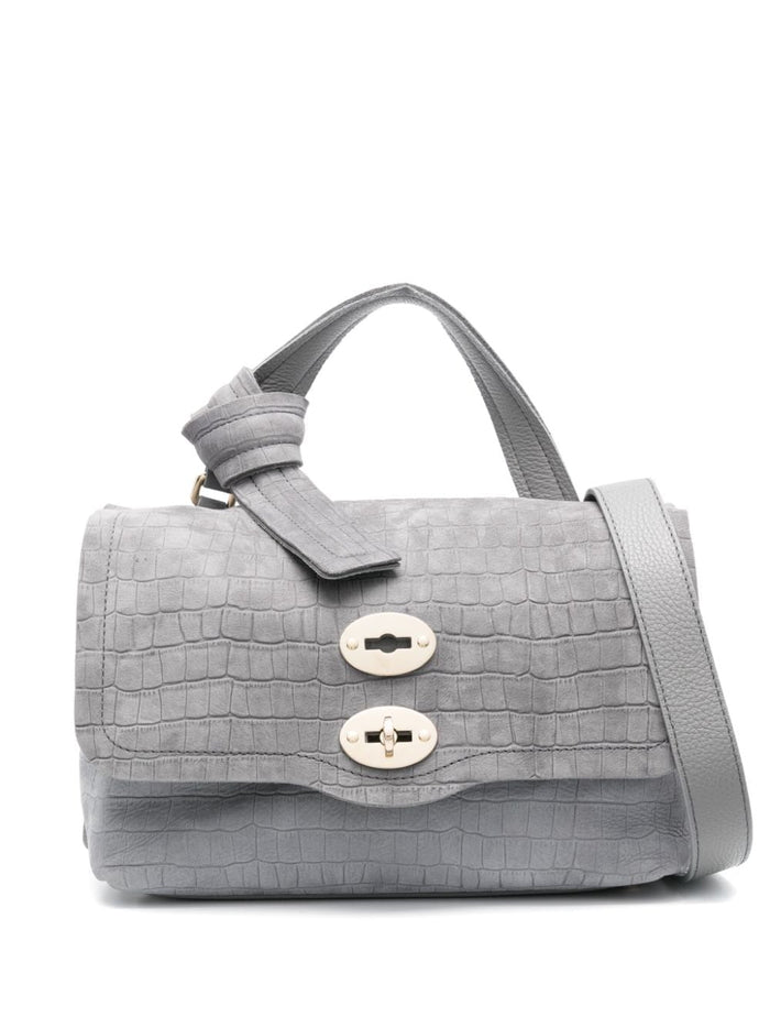 Zanellato Borsa Grigio Donna Postina Jones Caiman Small 2