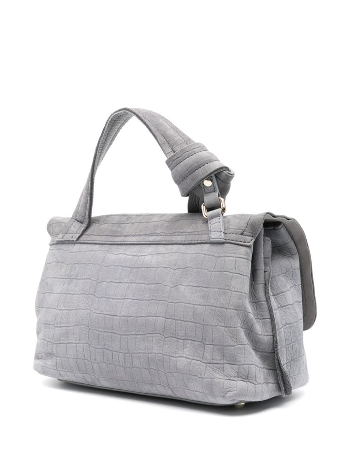 Zanellato Borsa Grigio Donna Postina Jones Caiman Small 5