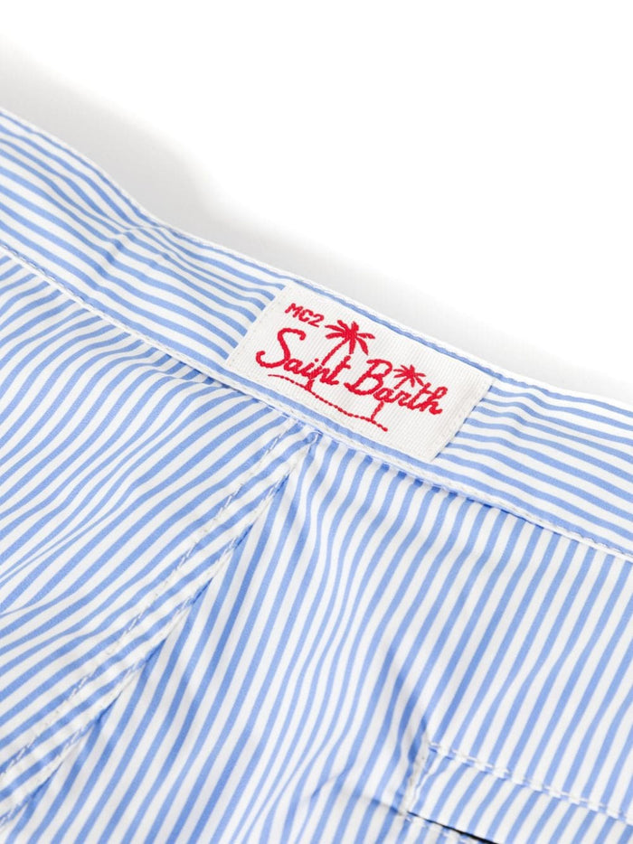 Mc2 Saint Barth Men's Light Blue Striped Boxer 3