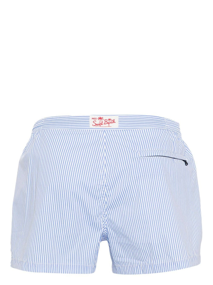 Mc2 Saint Barth Men's Light Blue Striped Boxer 2