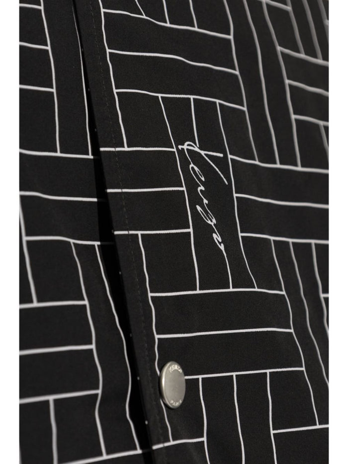 Kenzo Black Jacket Men Coach Printed 4