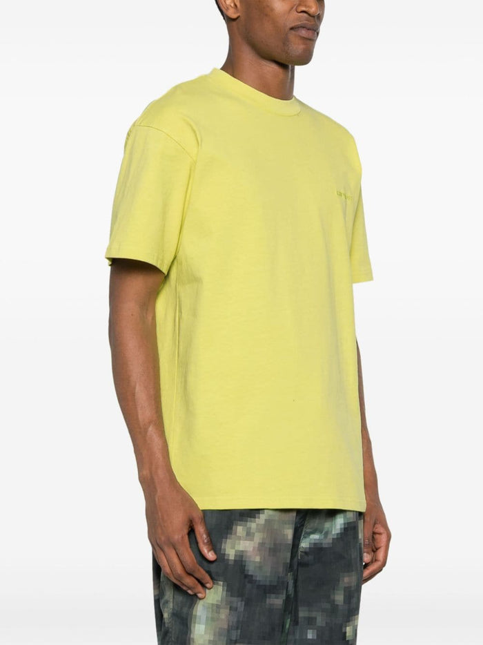 Carhartt WIP T-shirt Giallo Uomo Ricamo Micro Logo 2