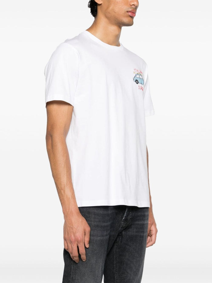 Mc2 Saint Barth White Men's T-shirt with Italian Surfer motif 2