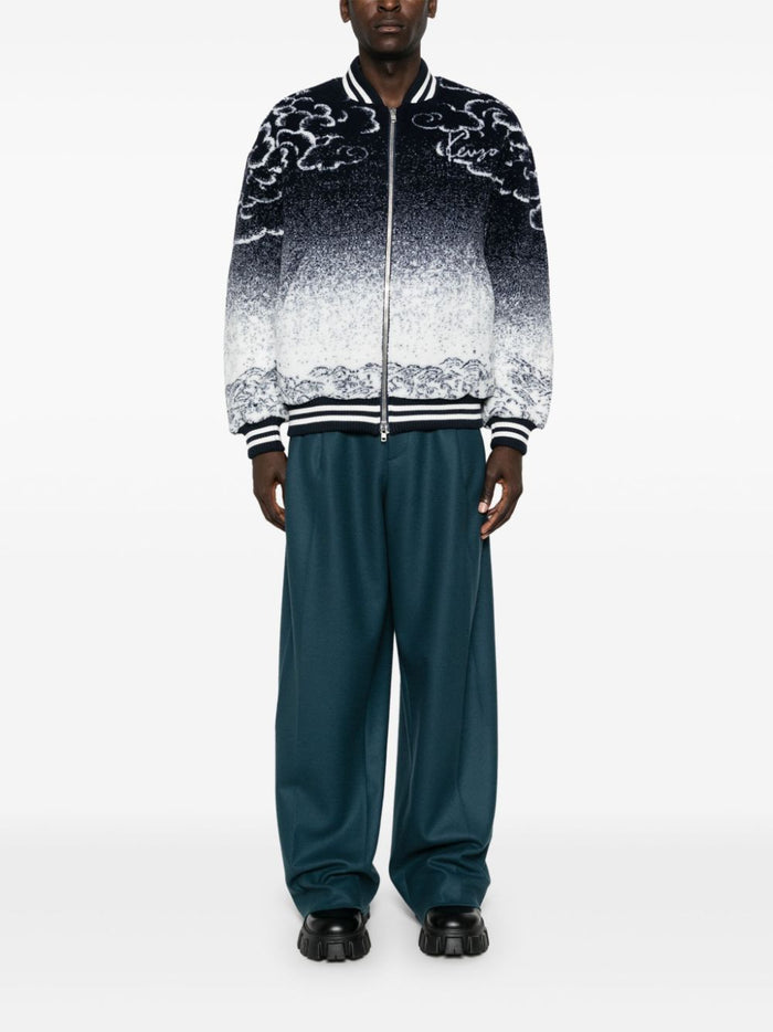 Kenzo Multicolored Men's Teddy Jacket with Tiger Pattern 1