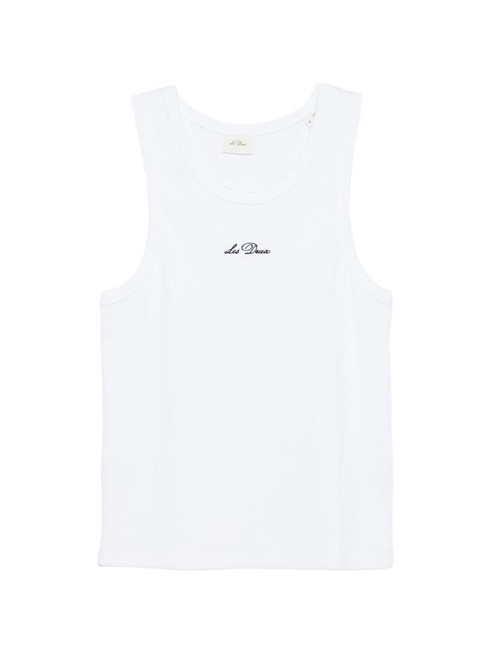 Les Deux Canotta Bianco Uomo Ricamo Logo 5