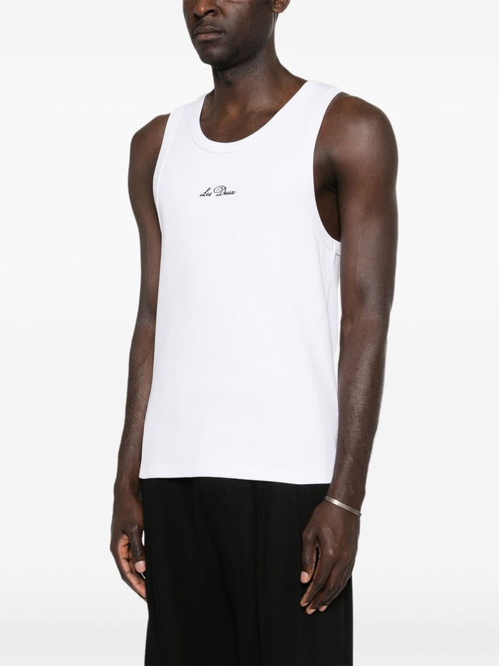 Les Deux Canotta Bianco Uomo Ricamo Logo 1