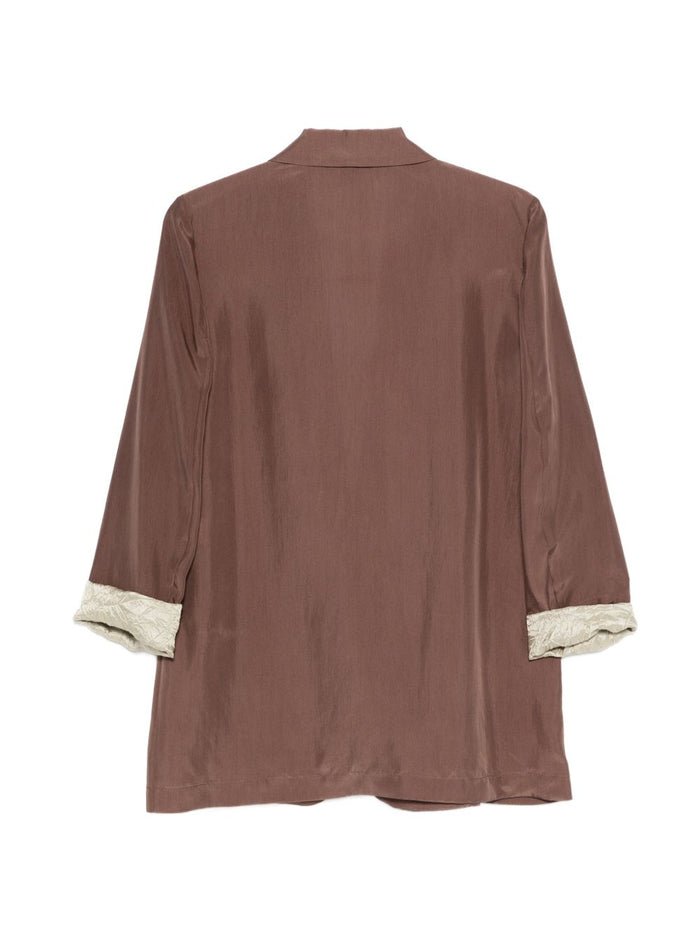Alysi Giacca Marrone Donna Seta 2