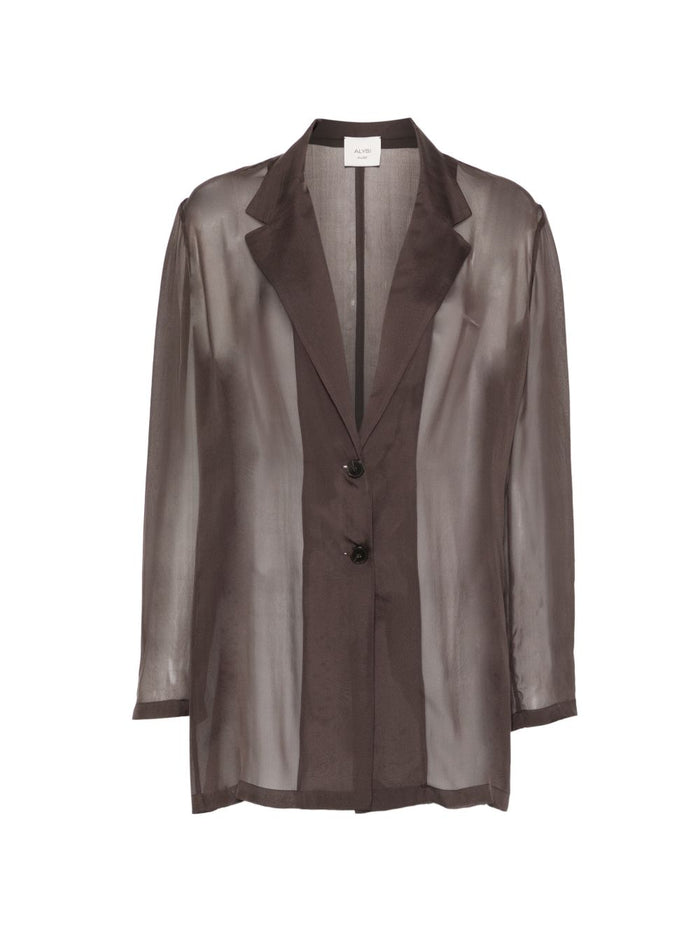 Alysi Giacca Semi-trasparente Donna Marrone 1