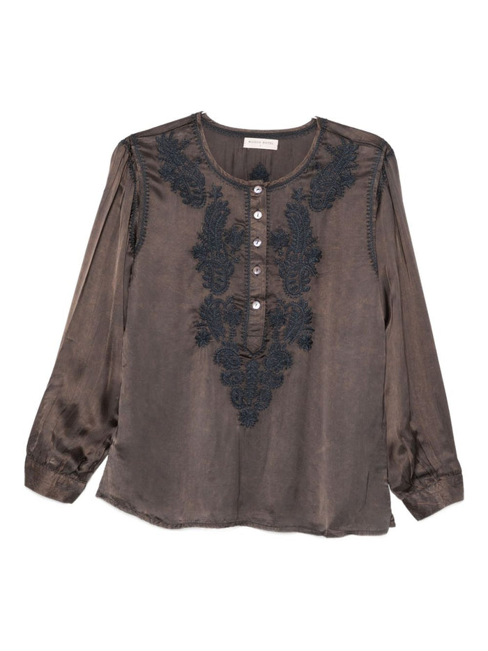 Grüne Damenbluse von Maison Hotel 1