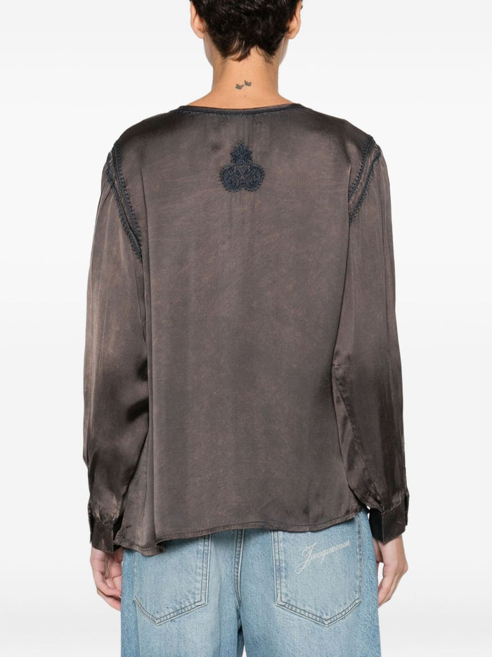 Grüne Damenbluse von Maison Hotel 3