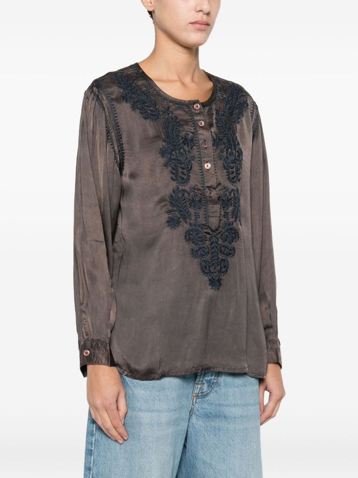 Grüne Damenbluse von Maison Hotel 5