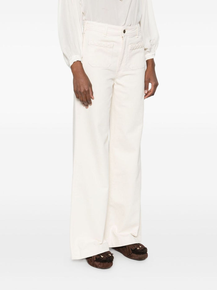 Beige Damenhose von Maison Hotel 2