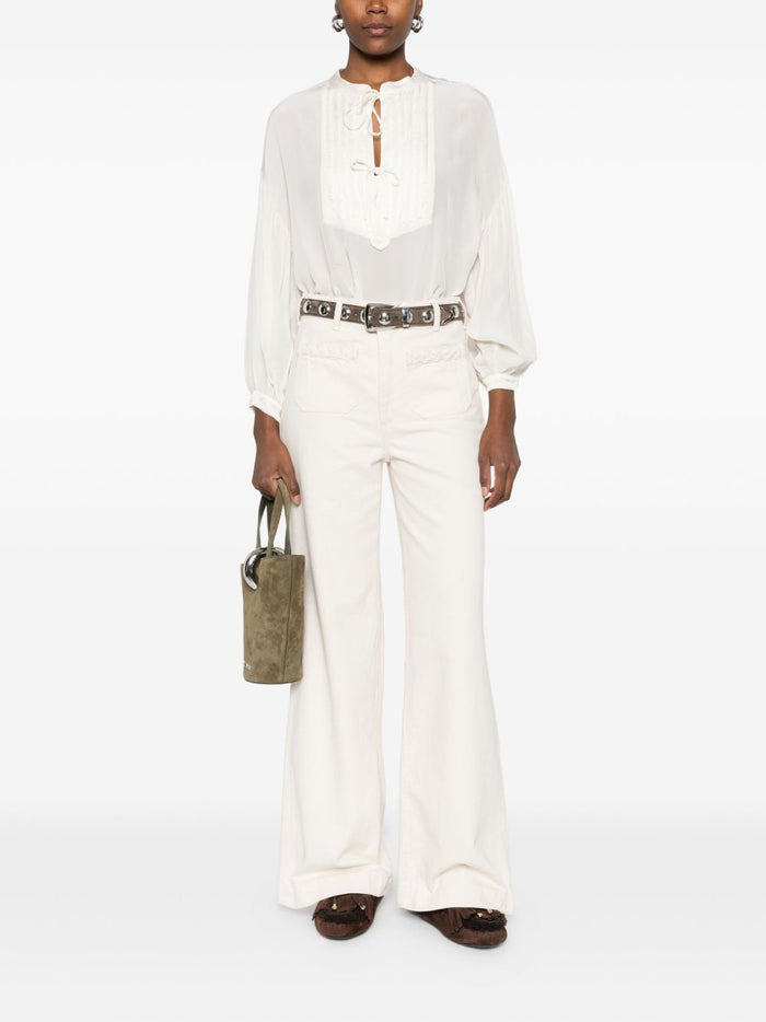 Beige Damenhose von Maison Hotel 3