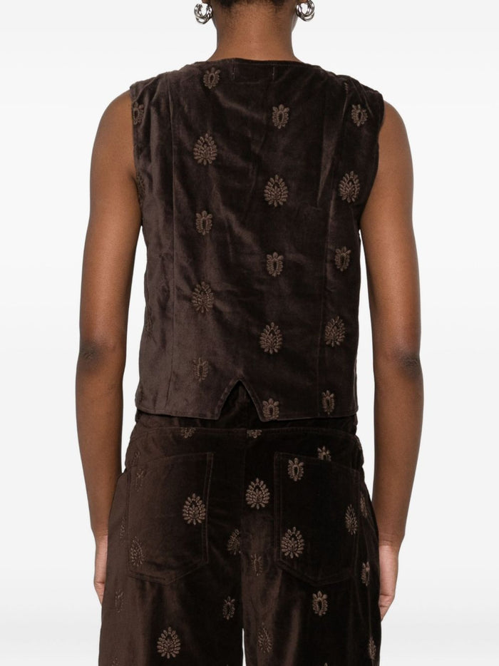 Maison Hotel Gilet Marrone Donna 2