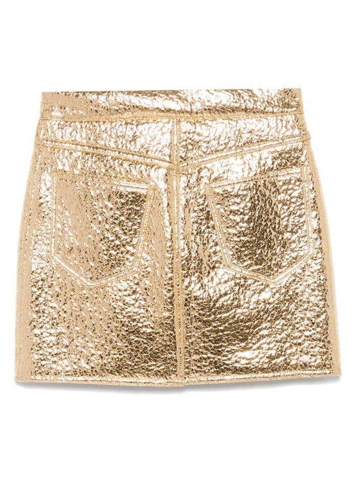 Alysi Women's Gold Skirt Metallic Effect 2