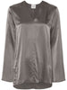 Alysi Blusa Grigio Donna Scollo a V 5