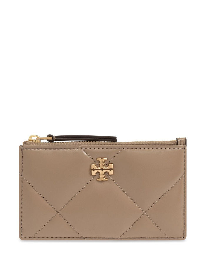 Tory Burch Portacarte Grigio Donna Logo Dorato 1