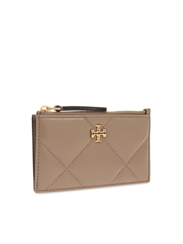 Tory Burch Portacarte Grigio Donna Logo Dorato 2