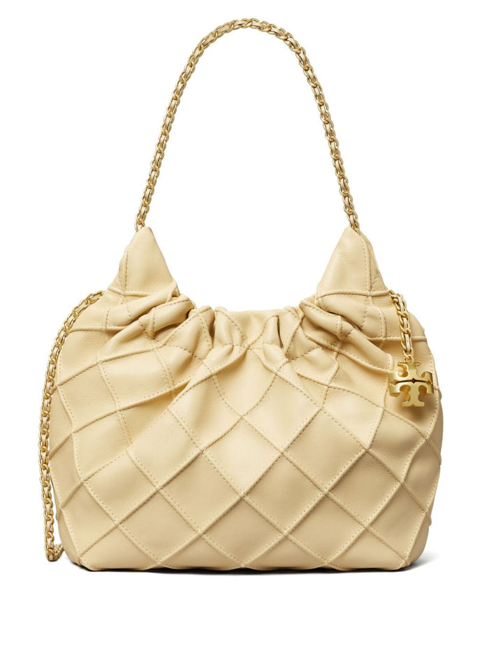 Tory Burch Fleming Mini Donna Borsa Beige 1