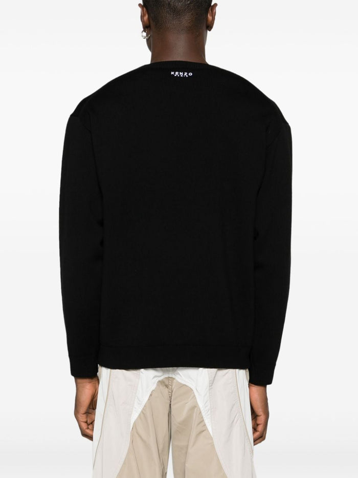 Kenzo Men's Black Sweater Tiger Crest 3