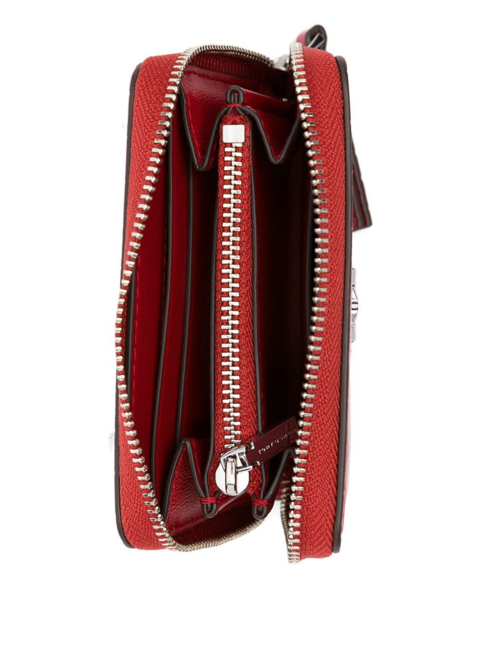 Tory Burch Kira Croc Small Zip Donna Portafogli Rosso 2