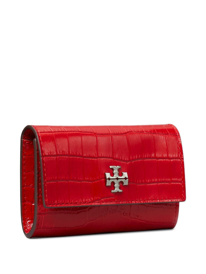 Tory Burch Kira Croc Flap Card Donna Portafogli Rosso 2
