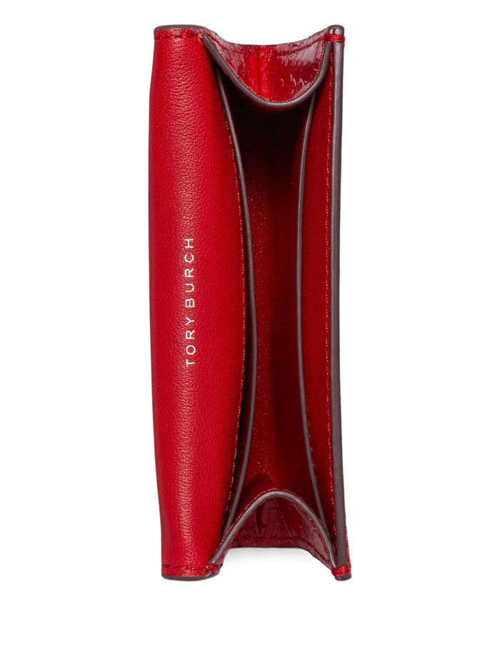 Tory Burch Kira Croc Flap Card Donna Portafogli Rosso 3