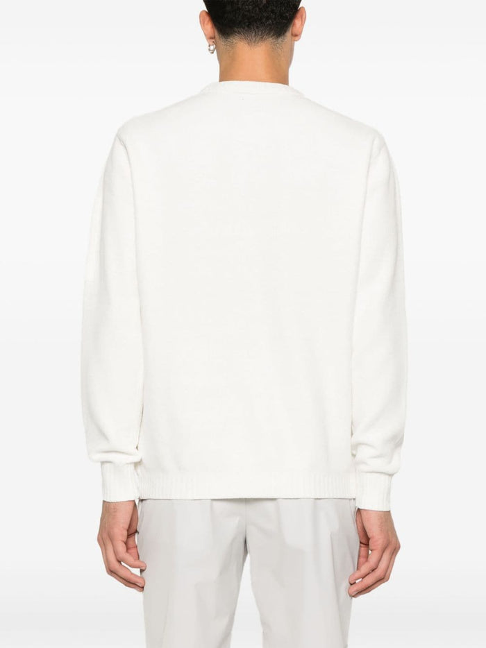 Cpcompany Men's White Crewneck Sweater Lens Logo 3