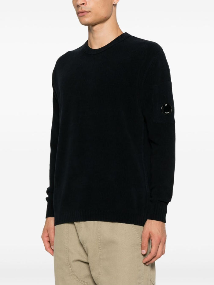 Cpcompany Men's Blue Crewneck Sweater Lens Logo 2