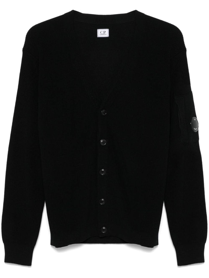 C.p.company Cardigan Nero Uomo Lente Logo 5