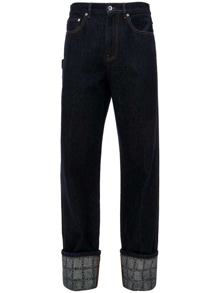 Jwanderson Blue Men's Trousers with Turn-Up on the Bottom 4