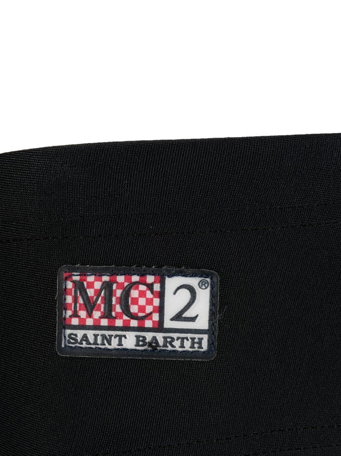 Mc2 Saint Barth Herren Slip mit Logo-Patch in schwarz 3