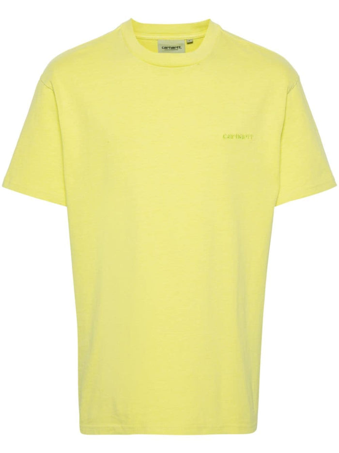 Carhartt WIP T-shirt Giallo Uomo Ricamo Micro Logo 5
