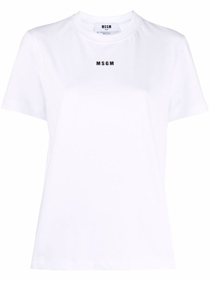 Msgm White Women's T-shirt Micro Logo 6