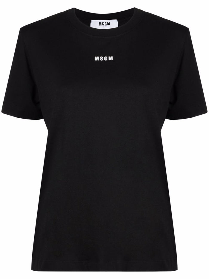 Msgm Black Women's T-shirt Micro Logo 6