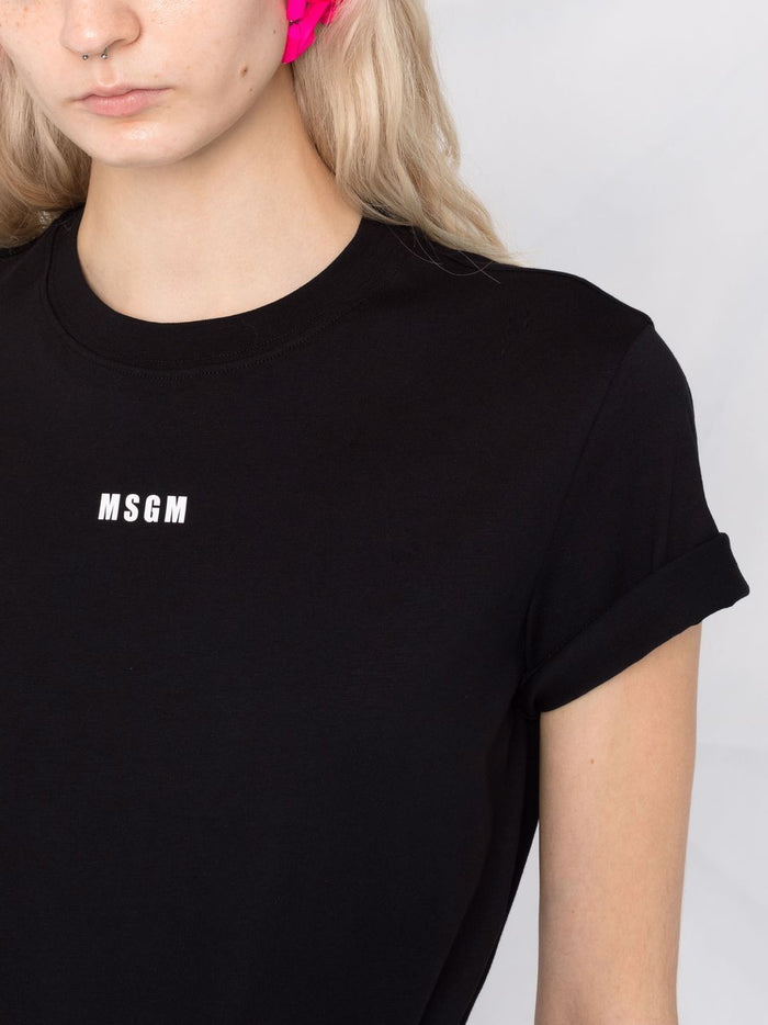 Msgm Black Women's T-shirt Micro Logo 4