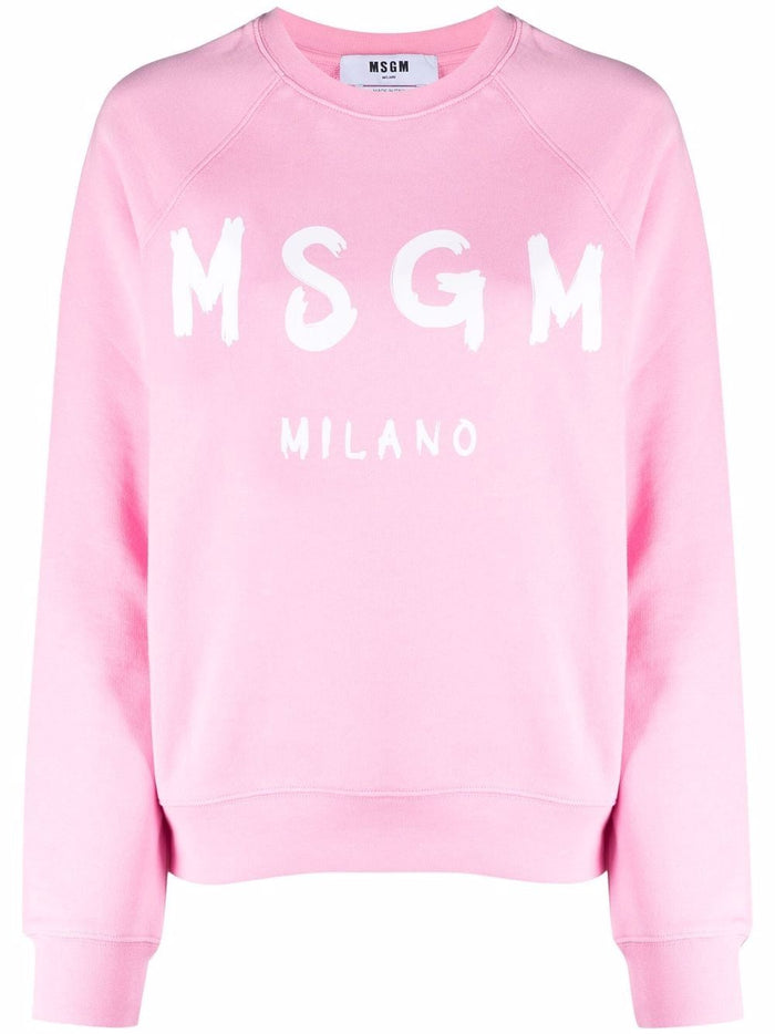 Msgm Women's Pink Sweatshirt with Milan Logo Print 5