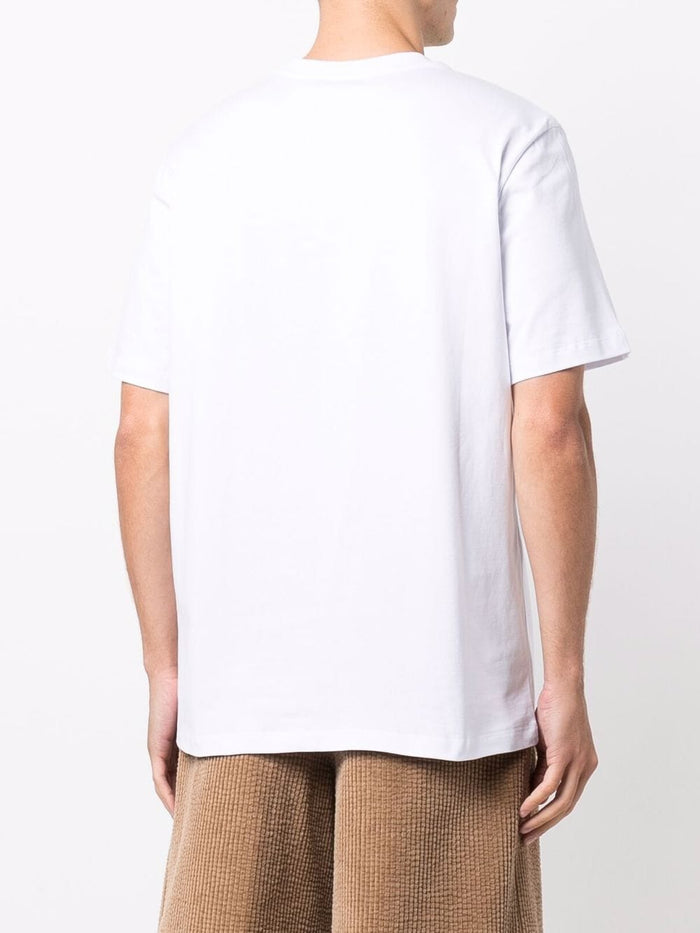 Msgm T-shirt Bianco Uomo Stampa Micro Logo 3