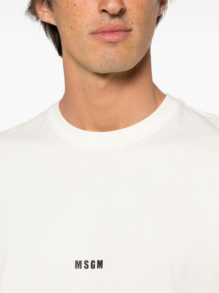 MSGM Herren-T-Shirt, weiß, mit Mikro-Logo 4
