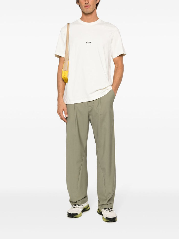 MSGM Herren-T-Shirt, weiß, mit Mikro-Logo 2