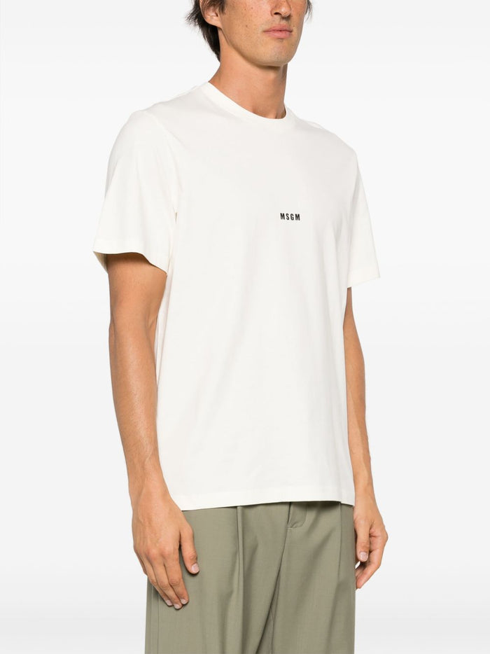 MSGM Herren-T-Shirt, weiß, mit Mikro-Logo 1