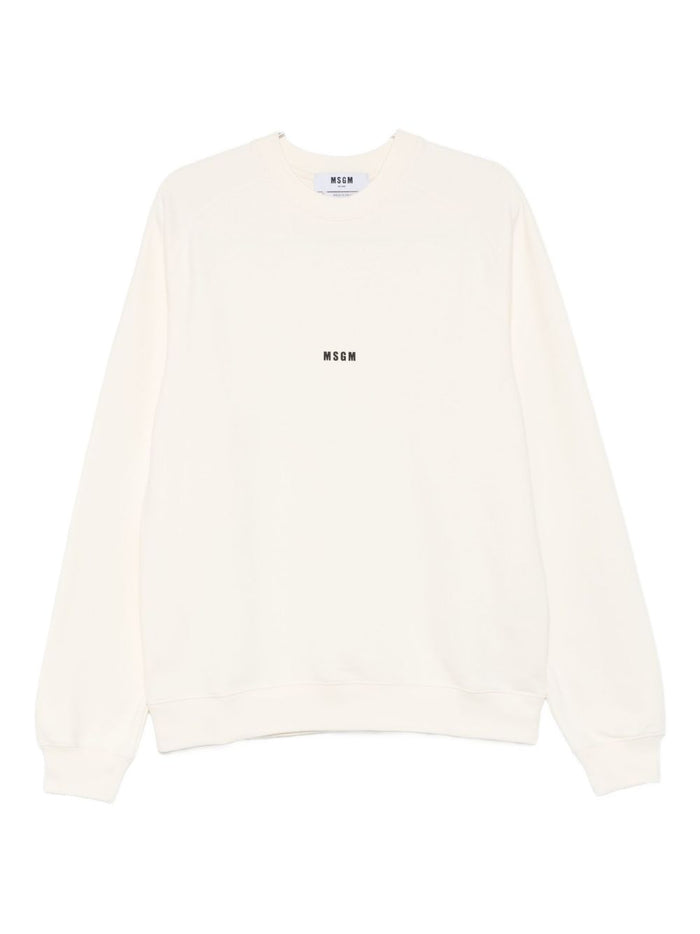 MSGM Herren-Sweatshirt, weiß, mit Mikro-Logo 1
