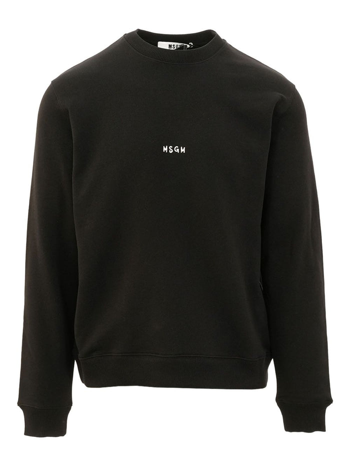 Msgm Herren Sweatshirt mit Logo-Print in schwarz 1